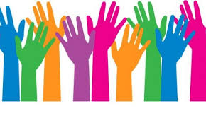 Hands reaching up